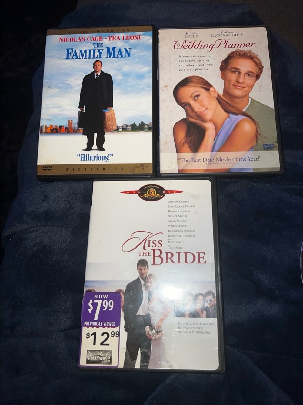Lot of 3 The Family Man, Wedding Planner, My Best Friend's Wedding Movie DVDs